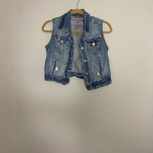 Aeropostale distressed denim vest
